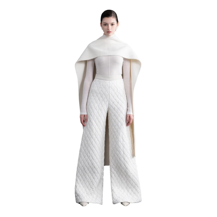 Best Price Quality Straight Wide Legs MID RISE WIDE LEG PANTS Organic Cotton High Waist Women's Pants WHITEANT Manufacturer
