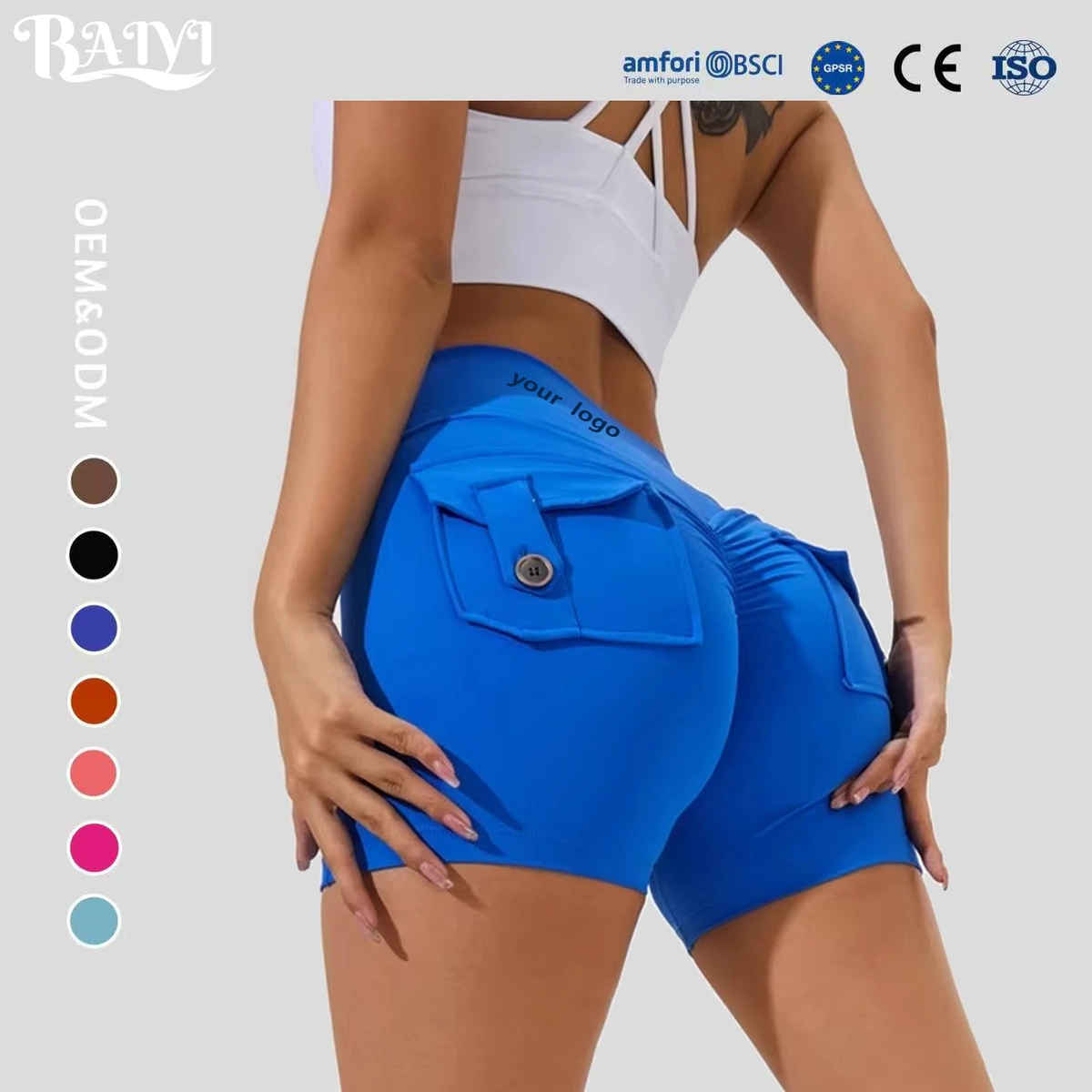 High Waist 3 Inch Workout Shorts for Women Naked Feeling Quick Dry Pocket Butt Lifting Gym Yoga Shorts Custom Logo Private Label