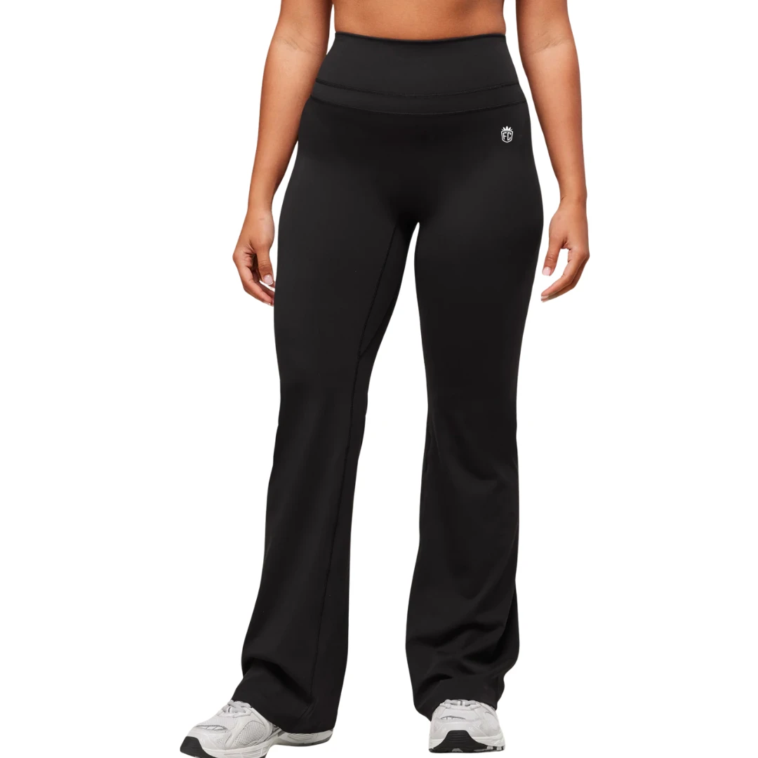 Women's High Waisted Black Flare Yoga Pants Seamless Bootcut Leggings for Gym Workout Training and Stylish Athleisure Sportswear