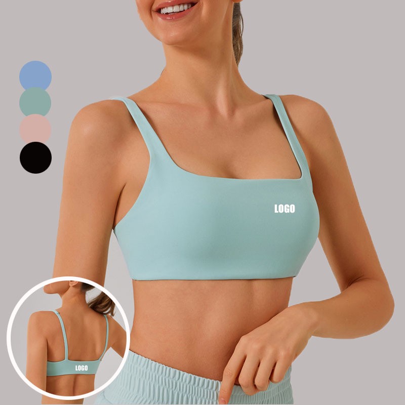 Lightweight Print Sports Bra for High-Intensity Workout Pilates Training Wide Strap High Support Breathable Gym Activewear Top