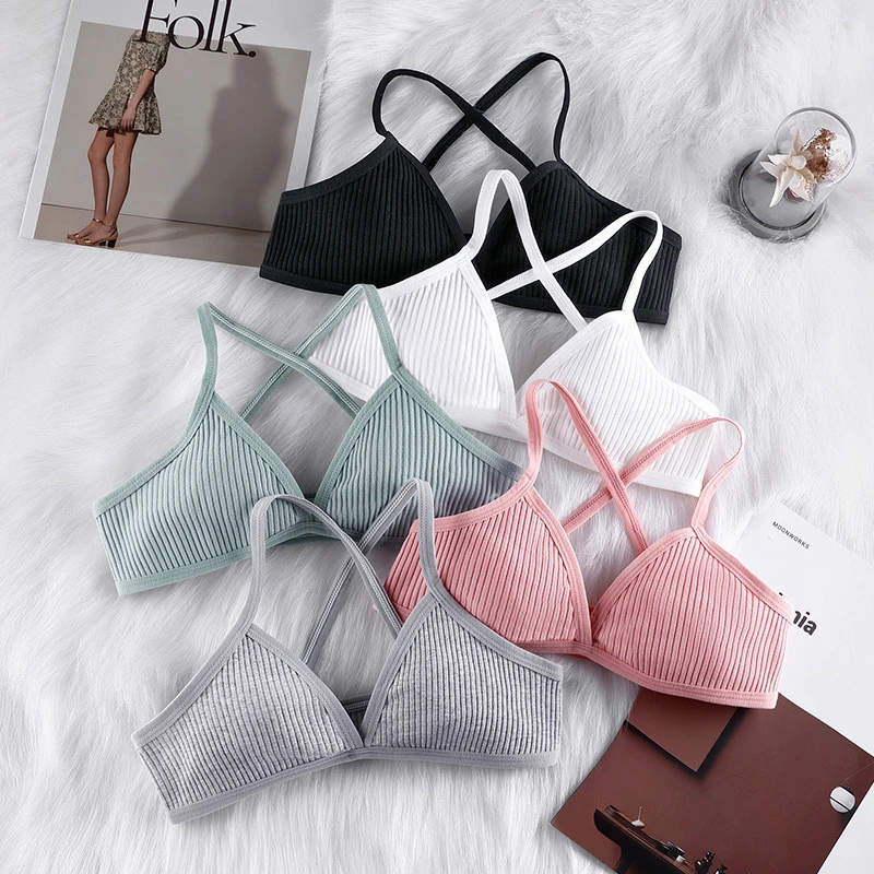 New Arrival Hot Girls Thread Cotton Underwear Ladies Sports Bra Teenager Young Girls Bra With Beautiful Back Design