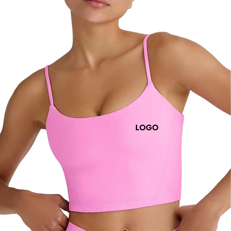 Women's High-End Seamless High Support Yoga Sports Bra Gym Vest Double Layer Straps Breathable Quick Dry Fixed Cup