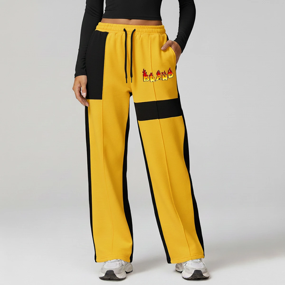 Women High Elastic Waist Joggers Smooth Fabric Fitness Style Women Yoga Joggers Lightweight Sweatpants Activewear