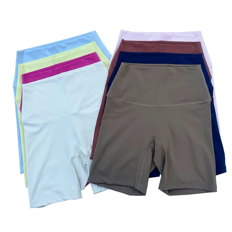 Solid Color Soft Women Fitness Sports Short Leggings Cycling Comprehensive Training Jog High Waist Yoga Short