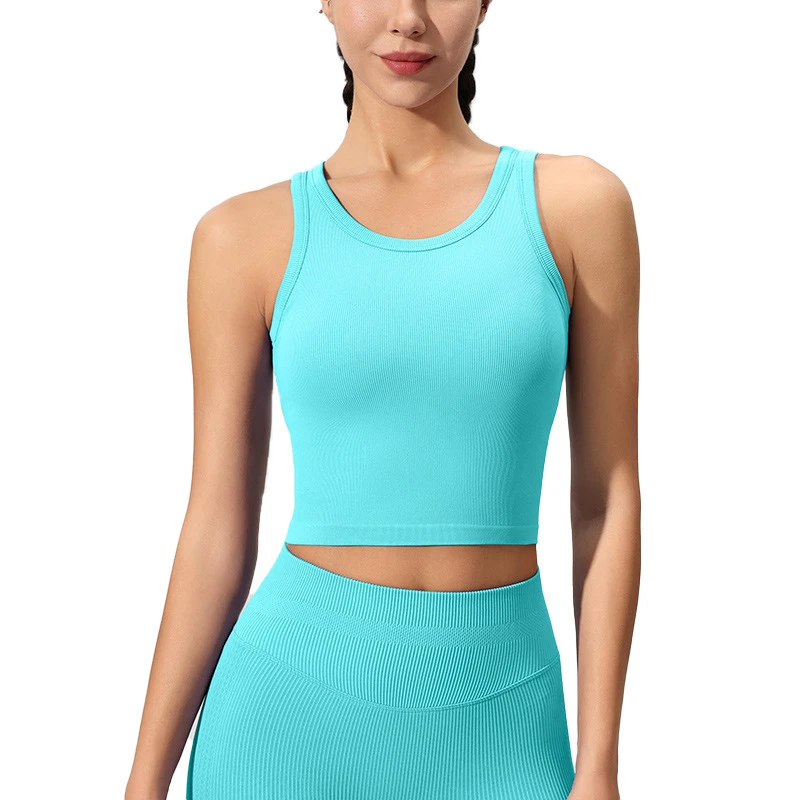 Women's High Support Yoga Sports Bra with Breathable Crisscross Back and Removable Chest Pads for Gym Fitness