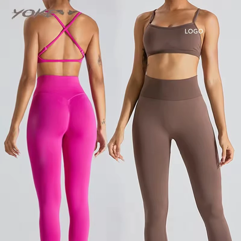 MS0168 Stable Shoulder Straps Yoga Bra Women's Quick Drying Breathable Running Underwear Cross Back Fitness Top Yoga Wear