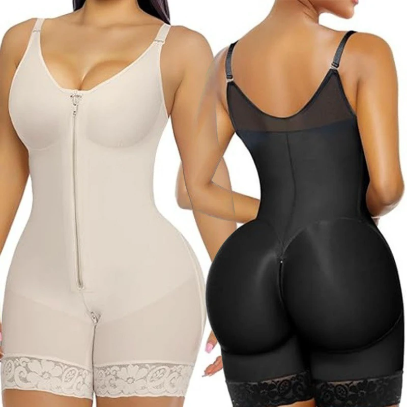 High-Compression Tummy Control Bodysuit - Zipper Crotch, Butt Lifting, Waist Slimming Shapewear