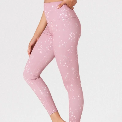 Sport Fitness High Waist Yoga Pants Shiny Workout Running Yoga Leggings For Women