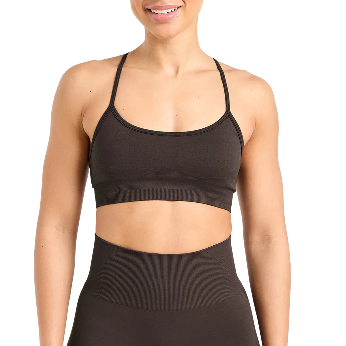 Custom Logo OEM Seamless Ribbed Embroidery Adjustable Straps Breathable Comfortable Sports Bra for Women Bra