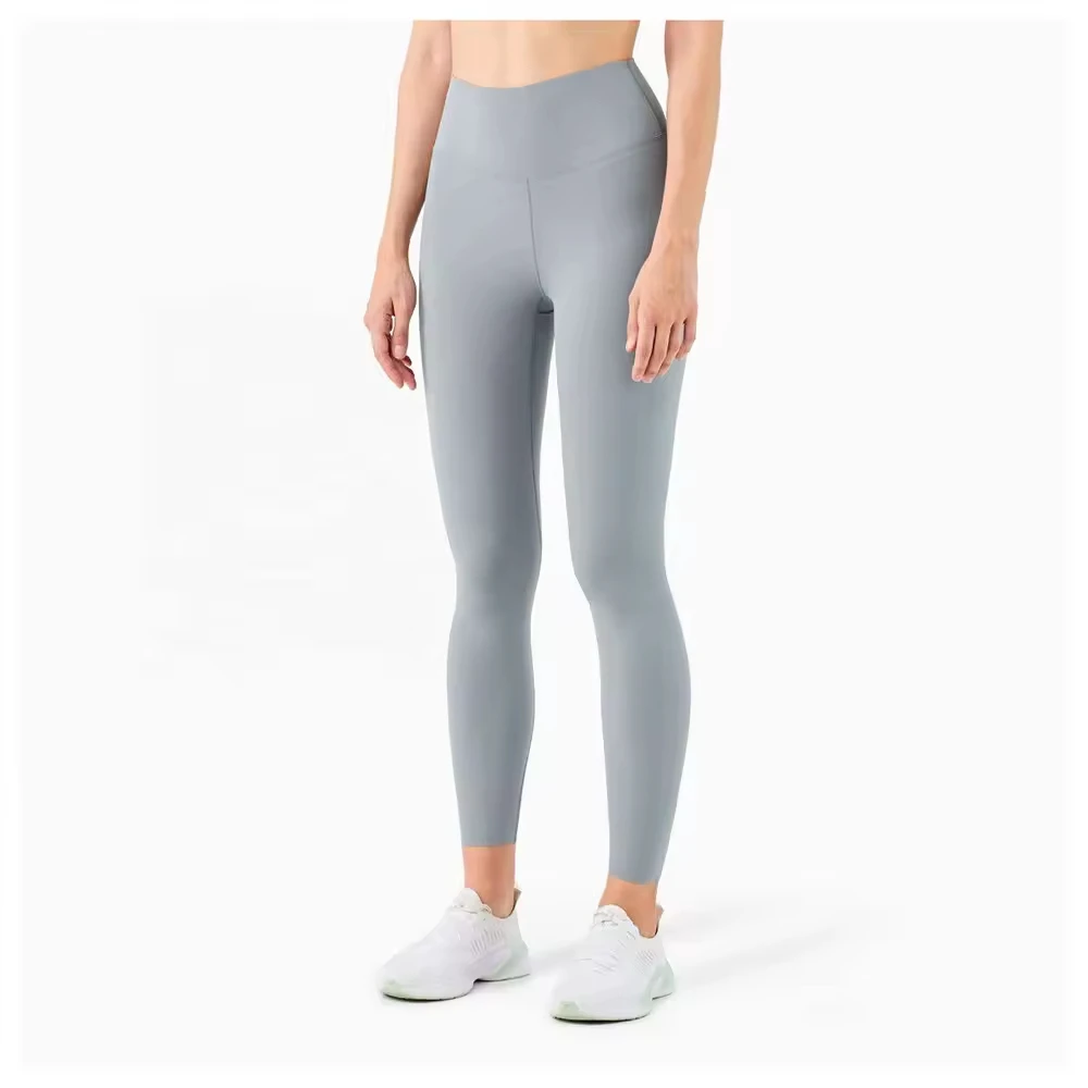 Women's Yoga Leggings Mid Waist Solid Color Customizable Size Logo Stretch Comfortable Breathable Velour Spandex/Nylon Fabric