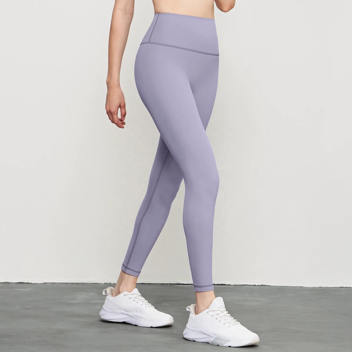 High Waist Solid Nylon Eco-Friendly Fitness Yoga Leggings Four Way Stretch Quick Drying Sports Gym Pants Ladies XL Pocket