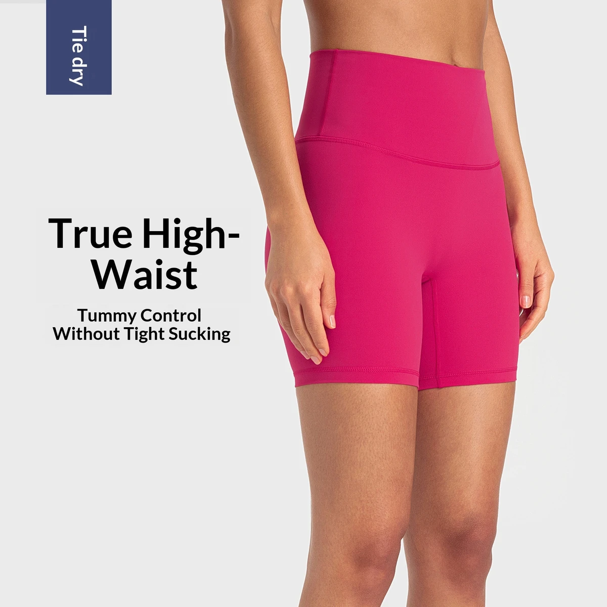 New Women's Solid Yoga Shorts Tummy Control Shapewear Nude Feel No Awkward Lines Tight-fitting Sports Three-quarter Pants Summer