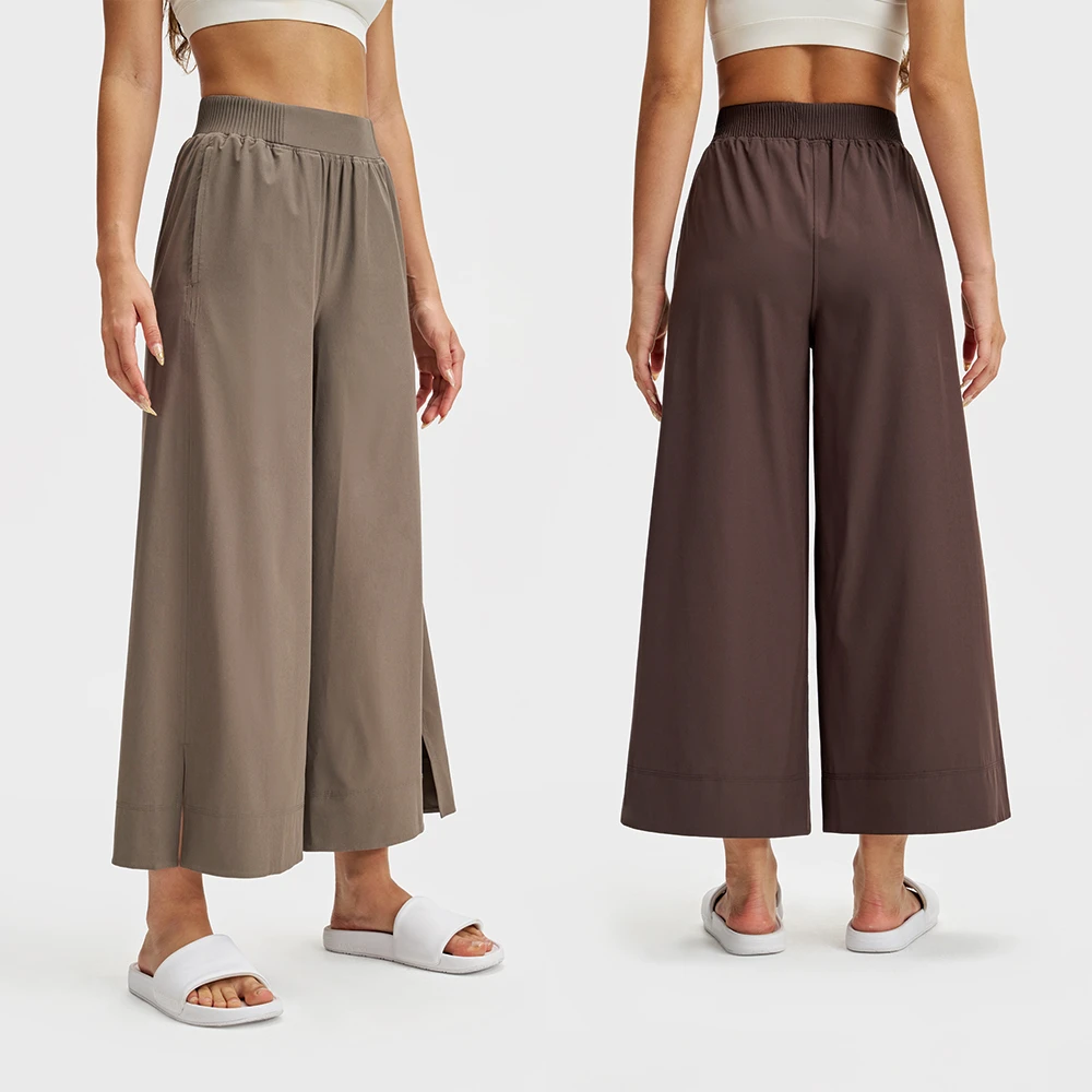 Women's High-Stretch Straight-Leg Sports Pants Casual Versatile Loose Slim-Fit Long Pants Outdoor Fitness Wide-Leg Yoga Pants