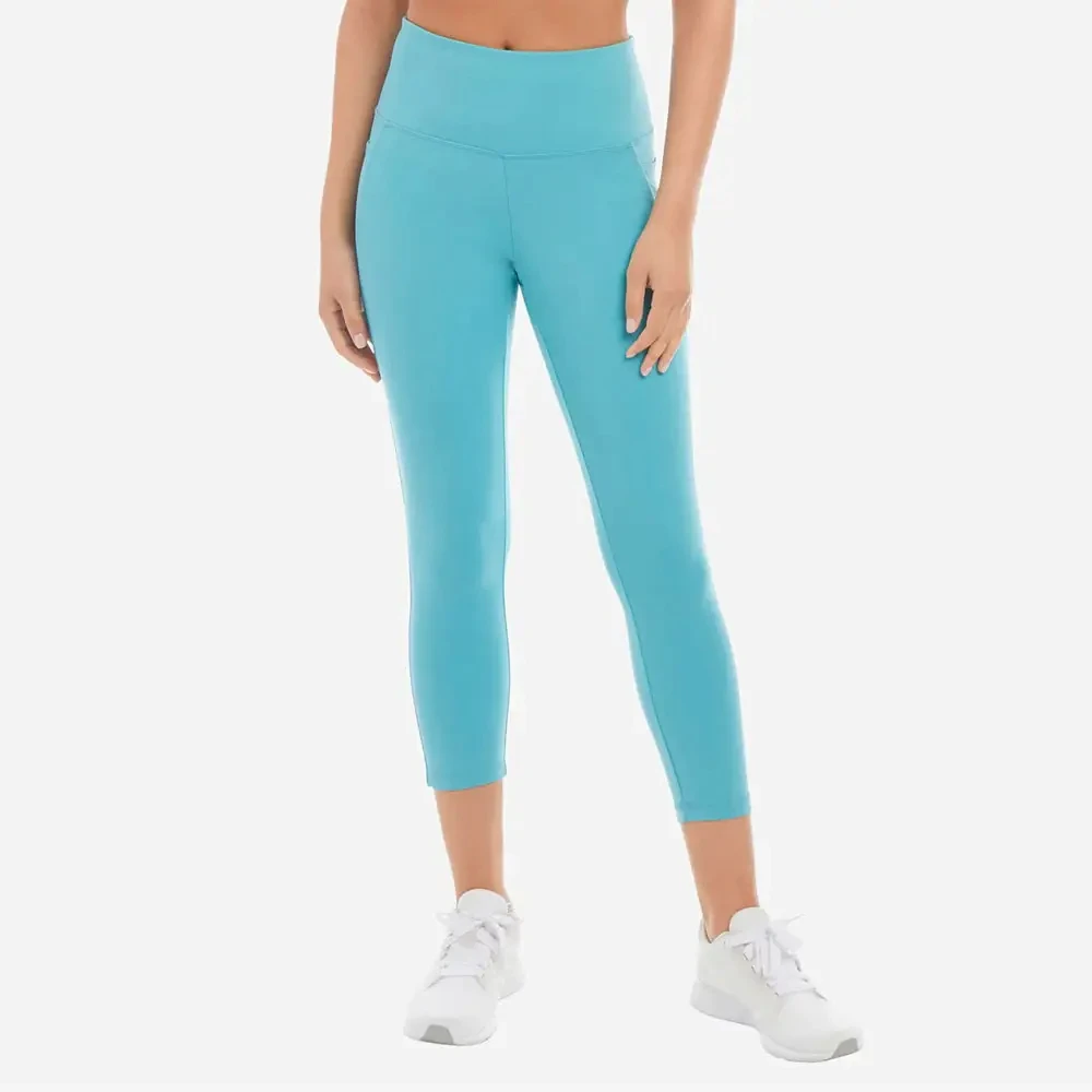 High Waist Cropped Leggings Solid Color Stretch Breathable Women's Yoga Pants Sporty Style All Seasons Knitted Spandex Nylon