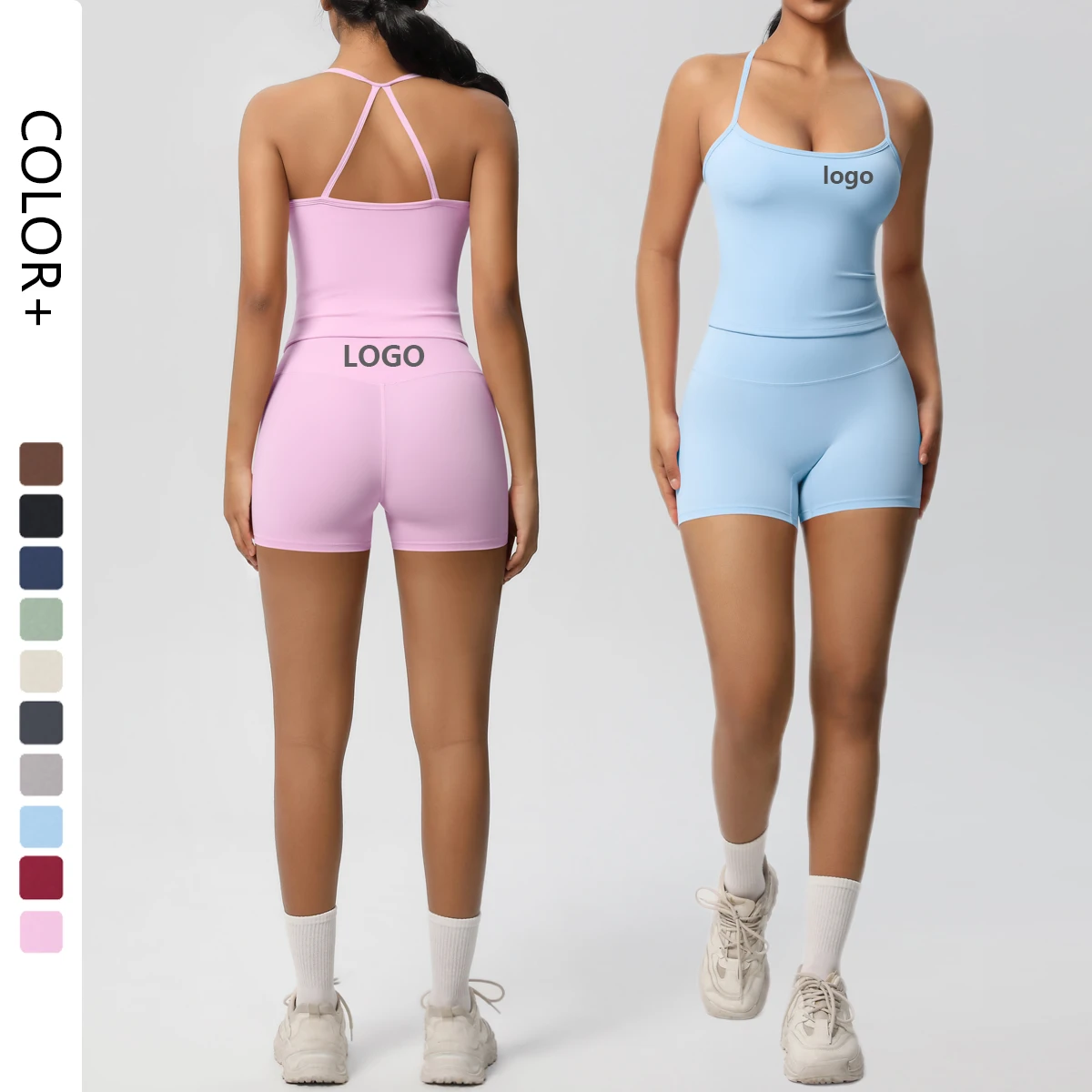 Wholesale High Quality Fitness Comfortable Yoga Bra High Waist Running Shorts Gym 2 Piece Set Women