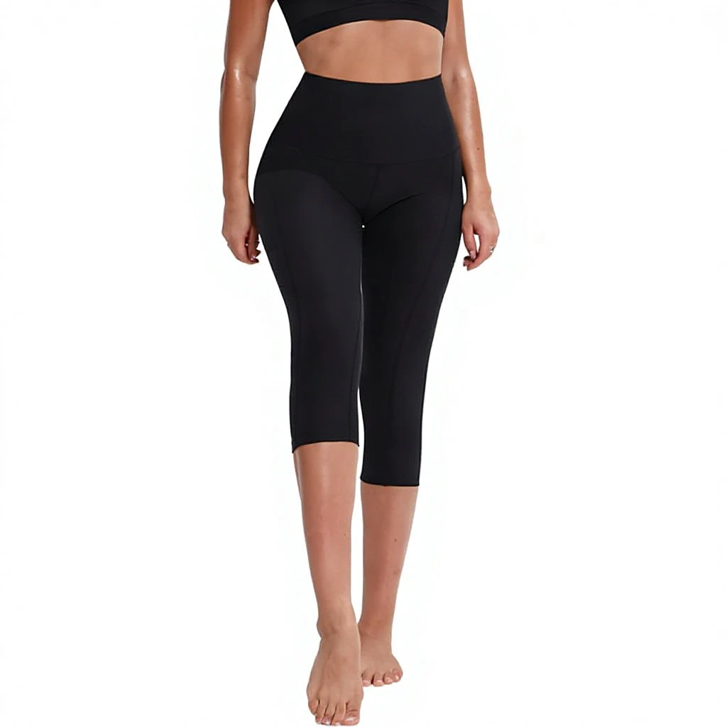 OEM/ODM Custom Logo Womens High Elastic Solid Yoga Shorts Tummy Control Four-Way Stretch 100% Polyester Workout Running Leggings