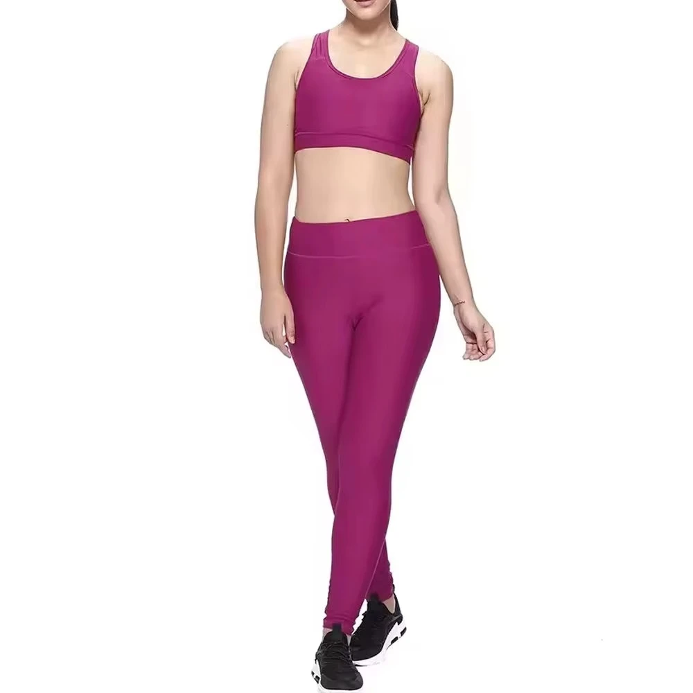 High Quality Stretchable Fabric Women's Yoga Set 2-Piece Adjusted Strap Front/Back Logo Quick-Dry Breathable