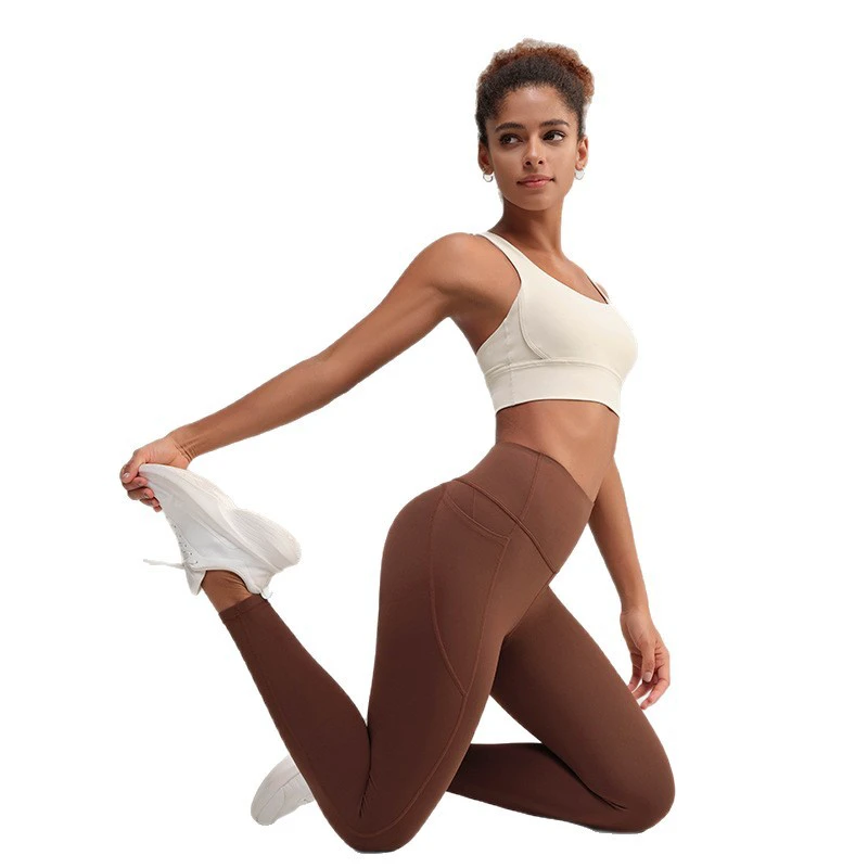Women's High Waist Hip Lifting Yoga Pants- Material Quick-Dry Full-Length Solid Color Medium Intensity Sports