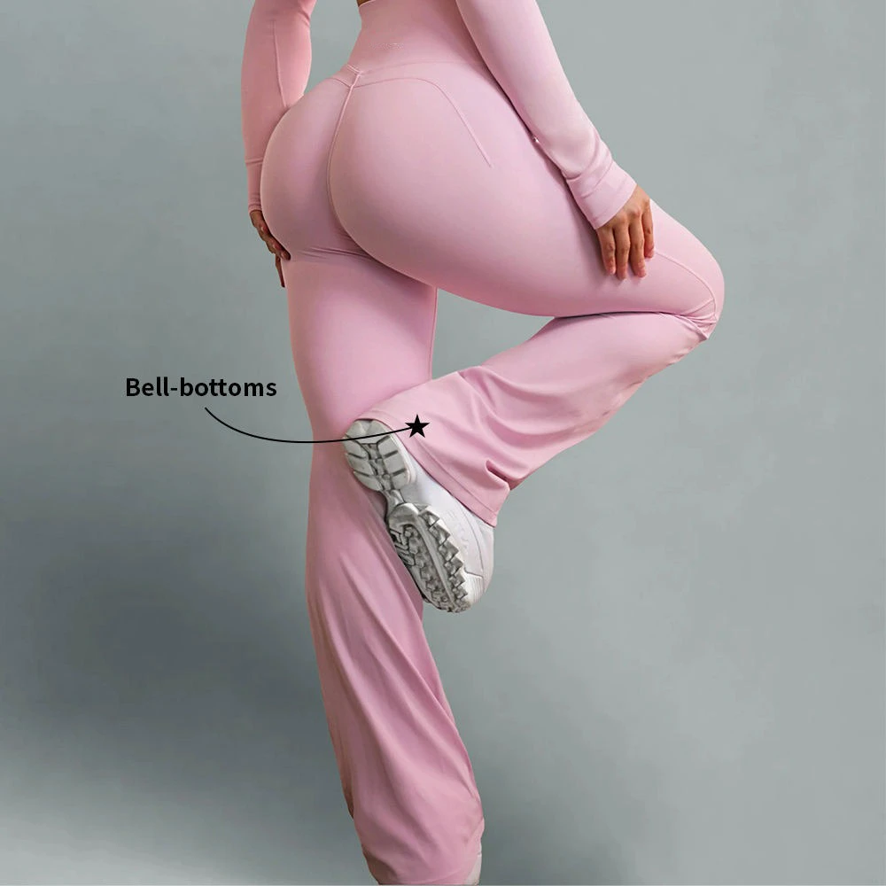 2026 Quick Dry Nylon Double V Waisted Butt Lifting Yoga Leggings Wide Leg Yoga Activewear Sculpting High Waisted Flare Leggings