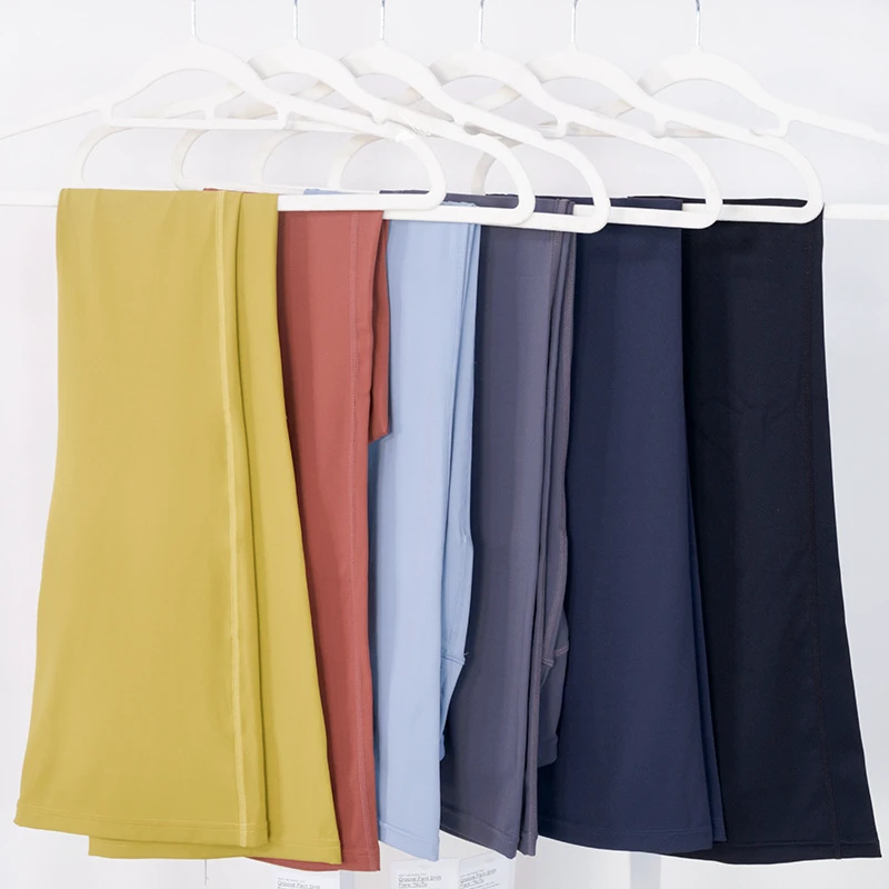 Custom Logo High Waist Flare Pants High Stretch 80%Nylon/20%Spandex Breathable Tummy Control Quick Dry Basic Yoga Leggings