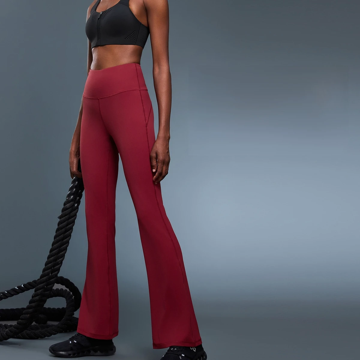 WOJIEER Flare Pants for Women Lifting Hip Yoga Sportswear Leggings Slim Fit High Waisted Gym Workout Yoga Leggings for Women