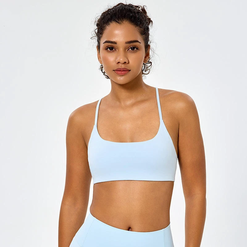 Middle Support Adjustable Sports Bra Seamless Lightweight Breathable Fabric Training Yoga Running Gym Fitness Bra for Women