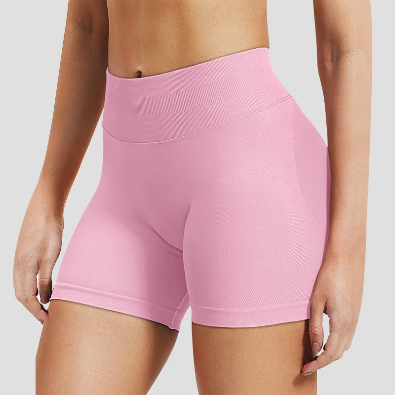 Wholesale Summer Women's Customizable Spandex/Nylon Compression Shorts High Waist Skinny Elastic Waist Workout Quick Dry Gym