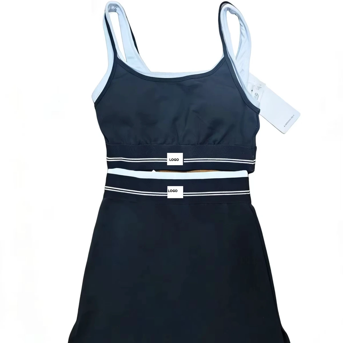 S5 Golf Dress Set Two-piece Halter Top Running Sports Bra Sports Bra Tennis Skirt Set Yoga