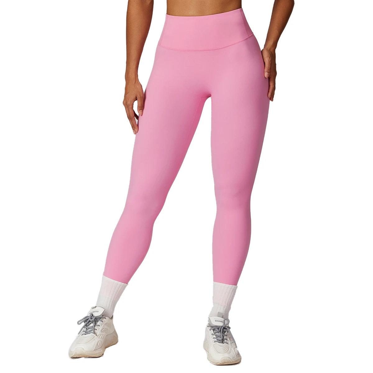 Women High Quality Nude Feeling Skinny Gym Fitness Leggings No Front T Line High Waist Yoga Pants