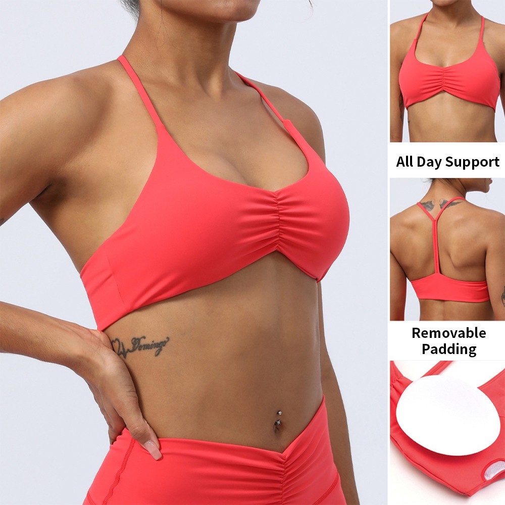 Custom Women Gym High Impact Pilates Sports Bra Removable Padding Wireless Sexy High Support Yoga Bra
