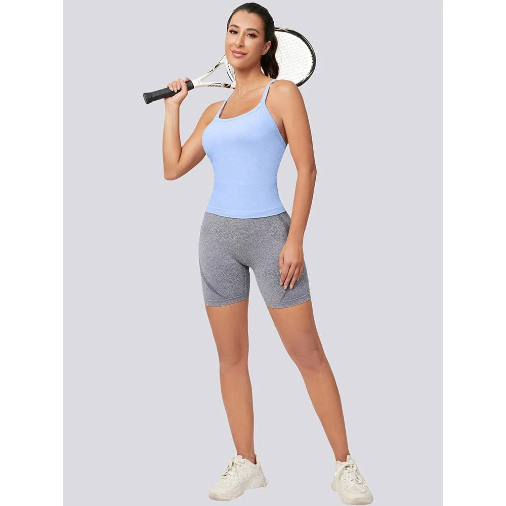 Summer Stretch Sleeveless Tank Top Round Neck Tight Bottom Ribbed Jumpsuits Elegant Women Bodysuit Tops For Women