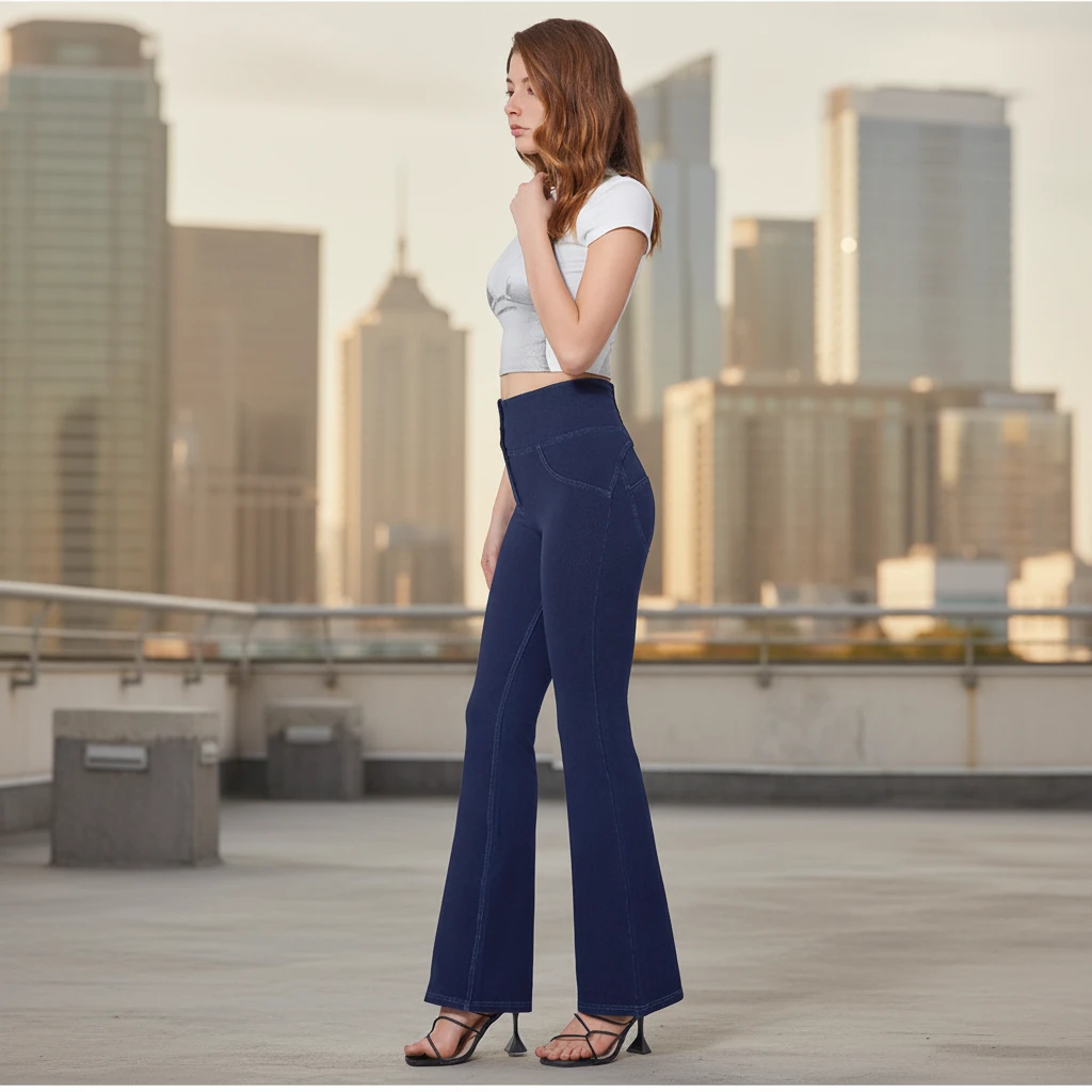 Fashion High Waist Yoga Leggings Women Peach Hip Lifting Flared Pants Fitness Four-Way Stretch Breathable Wide Leg Sports Solid