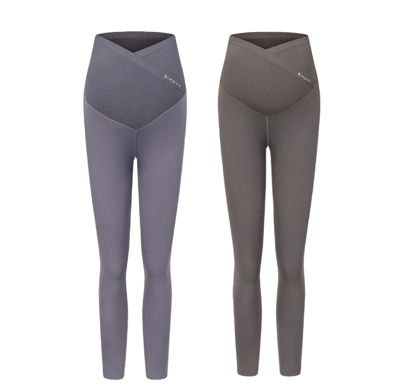 Winter Seamless Shark Pants for Pregnant Women High-Waisted Maternity Yoga Fleece-Lined Belly Support Butt-Lifting External Wear