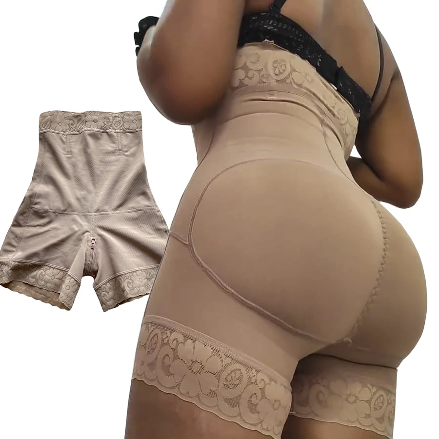 High Compression Zipper Open Crotchless Body Shaper Hips Butt Enhance Lifter Panty Shorts Slimming Girdle Corsets for Women