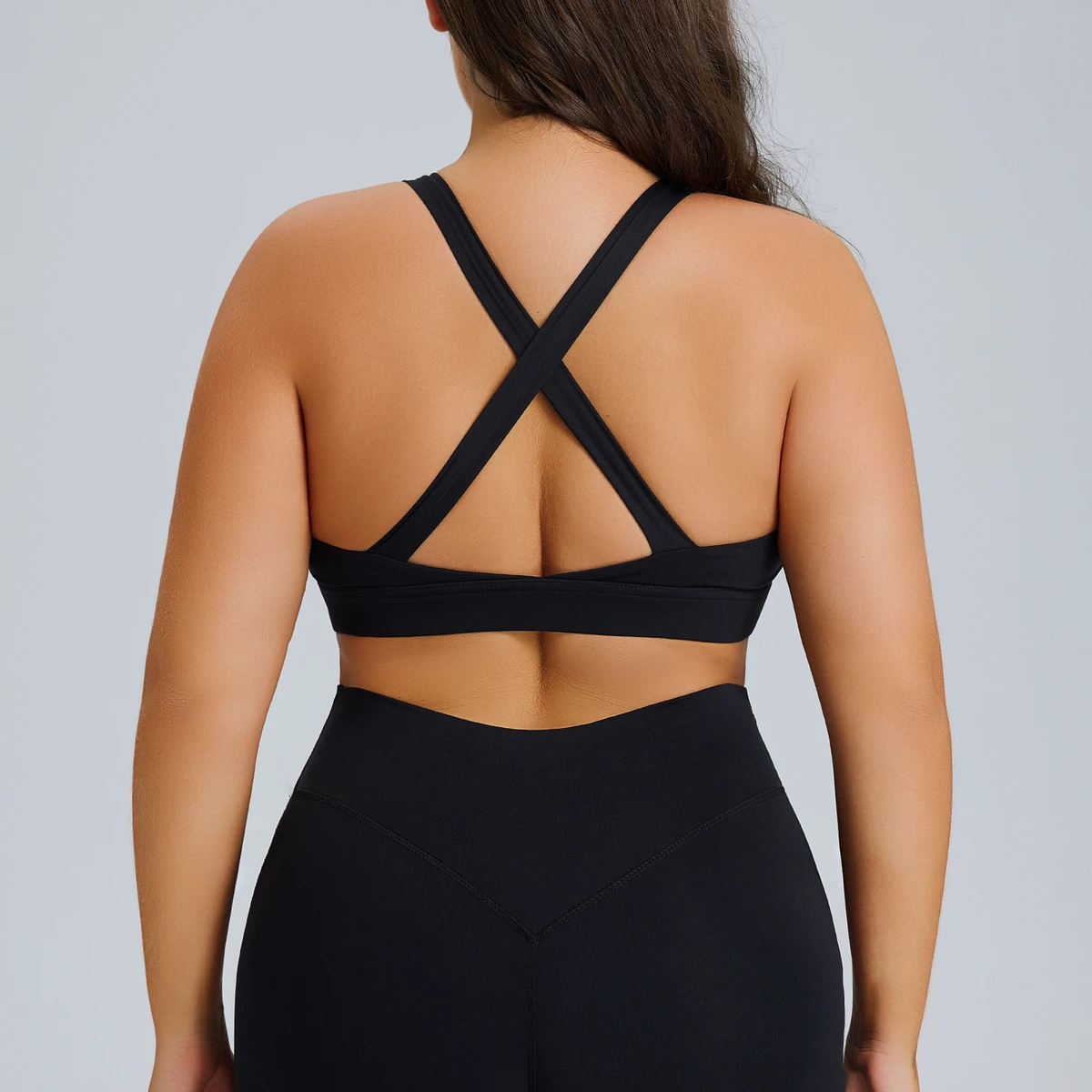 Hot Selling Women High Strength Yoga Bra Sports Vest Tank Gym Bra Underwear Workout Crop Tops Nylon Spandex Four-Way Stretch
