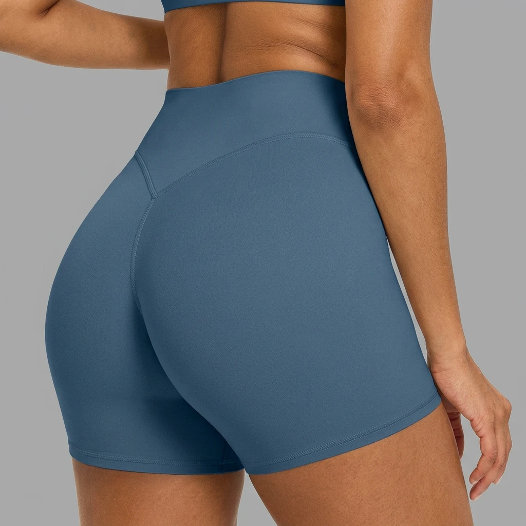 CIYING Women Soft High Waisted Deep V Yoga Shorts Tummy Control Butt Lifting Naked Feel Fitness Gym Workout Shorts