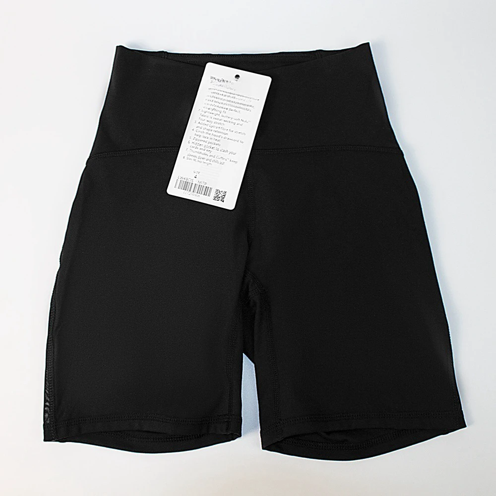 Women's Yoga Nylon High-Waist Short Sports Shorts 4-Inch Heat-Transfer Printed Elastic Quick Dry Made in China Non-Seamless