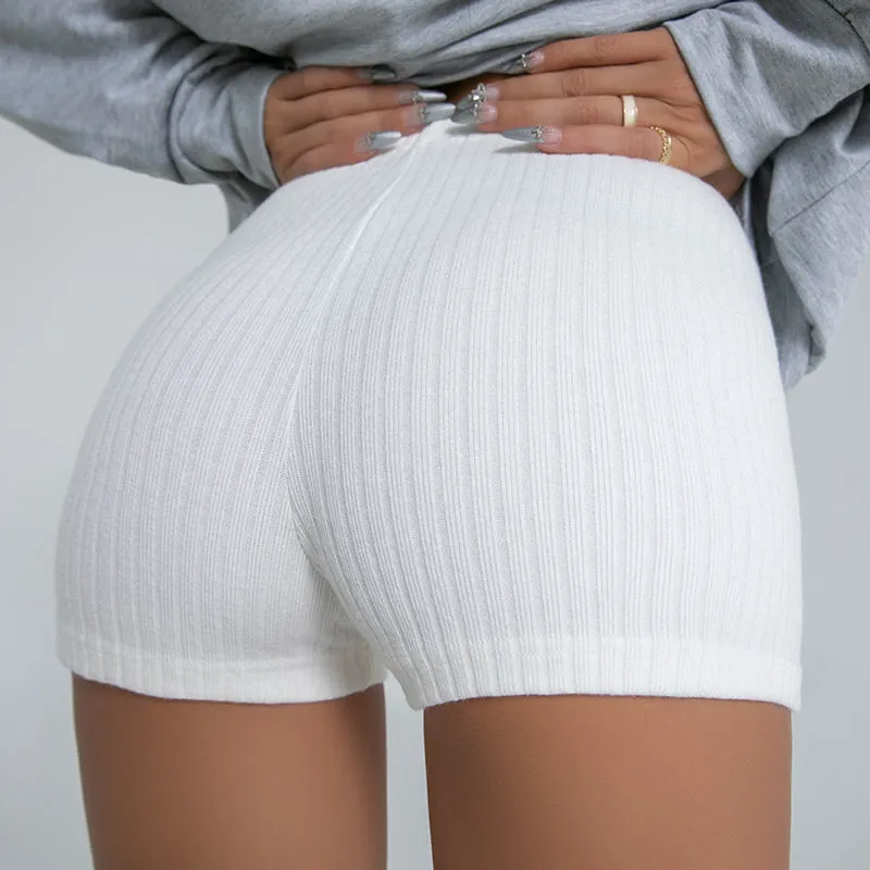 Women's Fitness Shorts Female High-waisted Buttock Lifting Tight Thin Section Three-quarter Pants Sports Anti-glare Yoga Pants