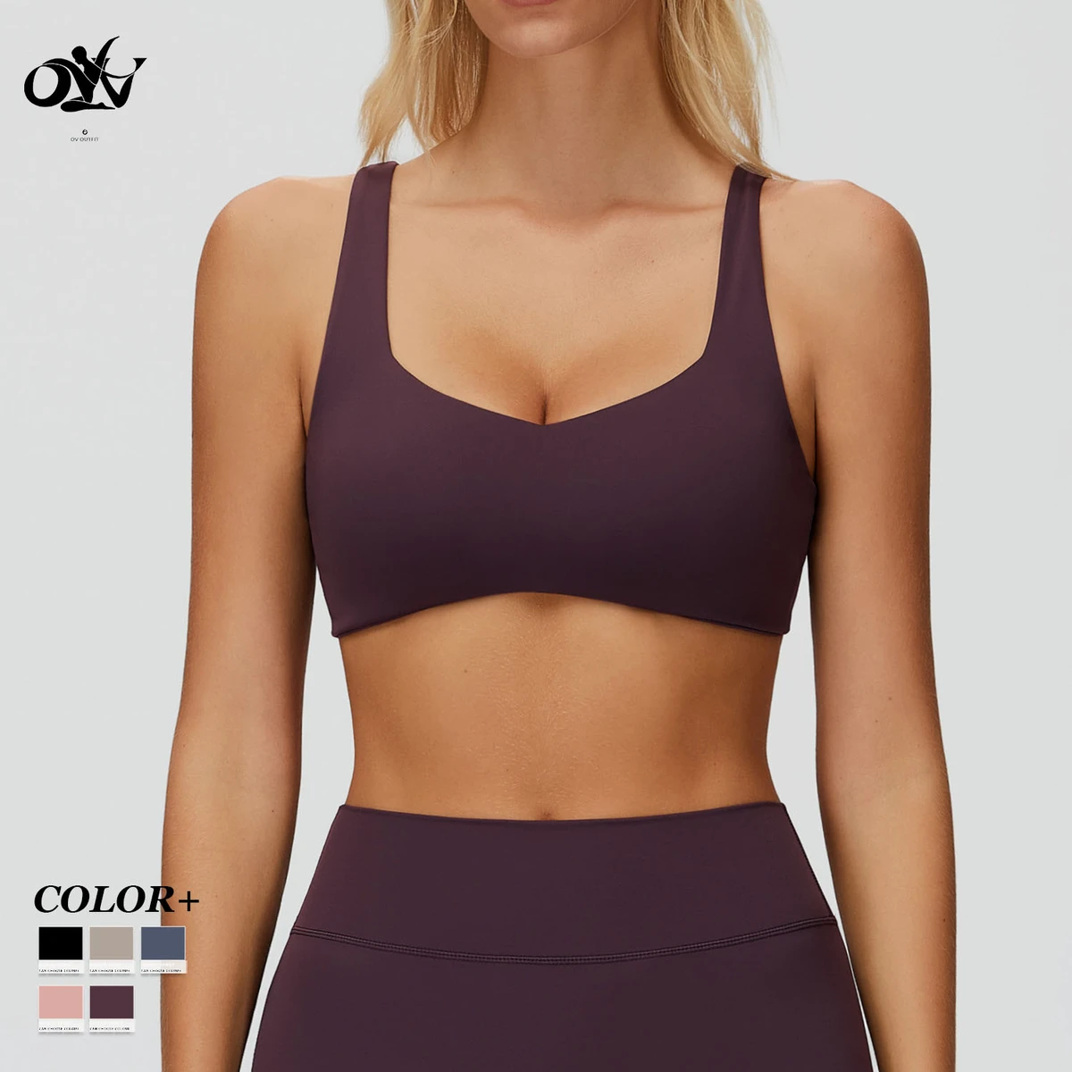 New Design Thin Shoulder Strap Cross Beautiful Back Fitness Sports Bra High-support Shockproof Quick-drying Yoga Bra for 2025
