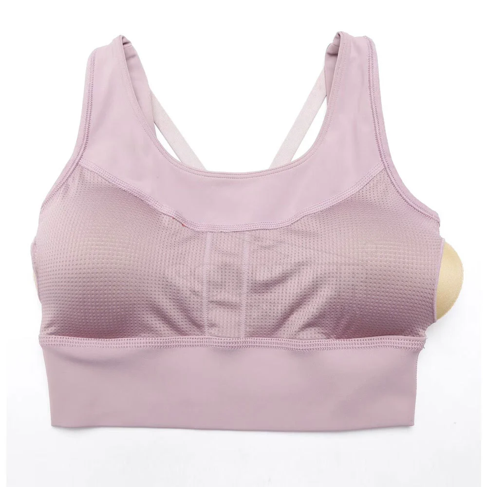 Premium Quality Women's Seamless Spandex Polyester Breathable Simple Scoop Neck Medium Support Gym Sports Bra