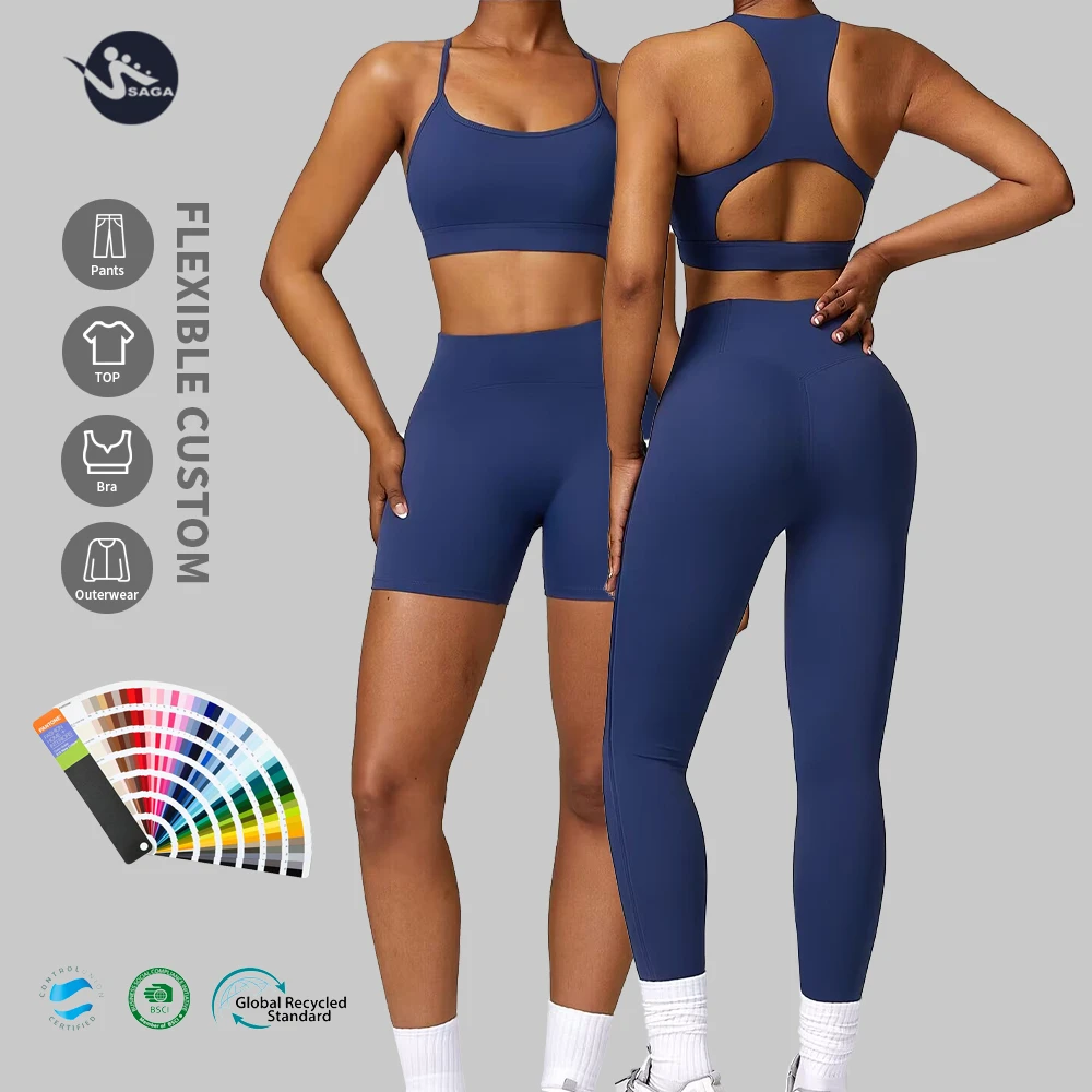 Verified Suppliers Clothing Manufacturers Small Quantity Custom Version/CRAFT/Size Sportswear Gym Top Leggings Sets For Womens