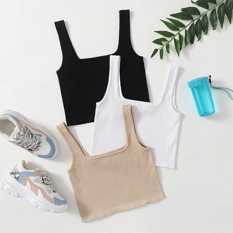 Sillysally Seamless Spaghetti Strap Sport Bra Non-Padded Non-Wired Girls Beginner Bra | Double-Layered 100% Nylon Fabric Light
