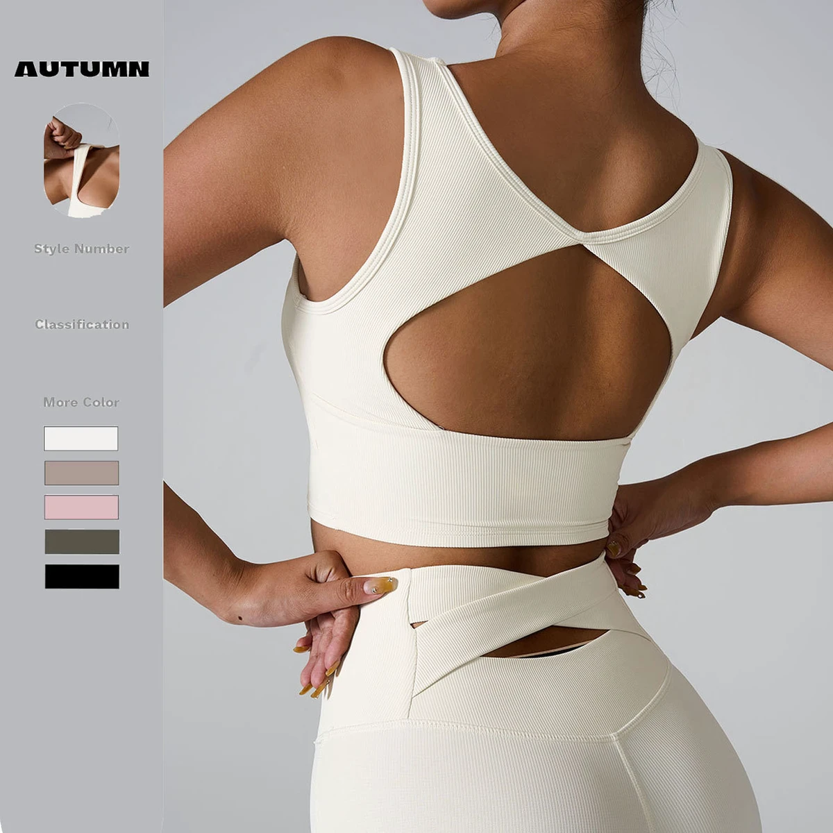 2025 Women's Medium Support Backless Sports Top Custom Sports Bra Removable Cups Yoga Sports Bras Wholesale Quick Dry Yoga Bra