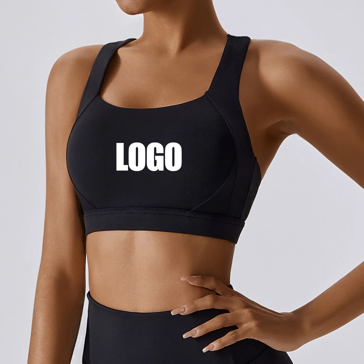 High Quality Summer Women's Breathable Quicky Dry Sports Yoga Wear Casual Fashion High Support Nylon Spandex Yoga Bra