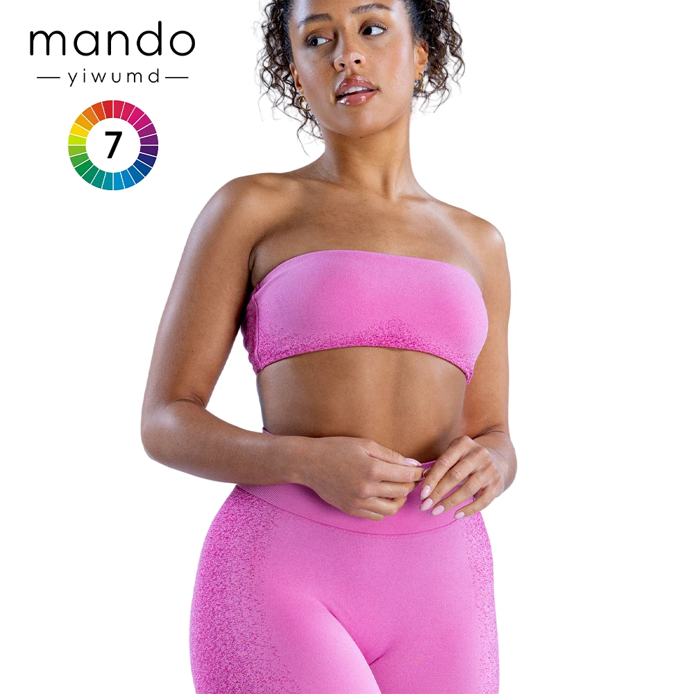 Comfortable Supportive Quick Dry Breathable XL Soft Spandex Women's Strapless Push-Up Running Bra Seamless Active Yoga