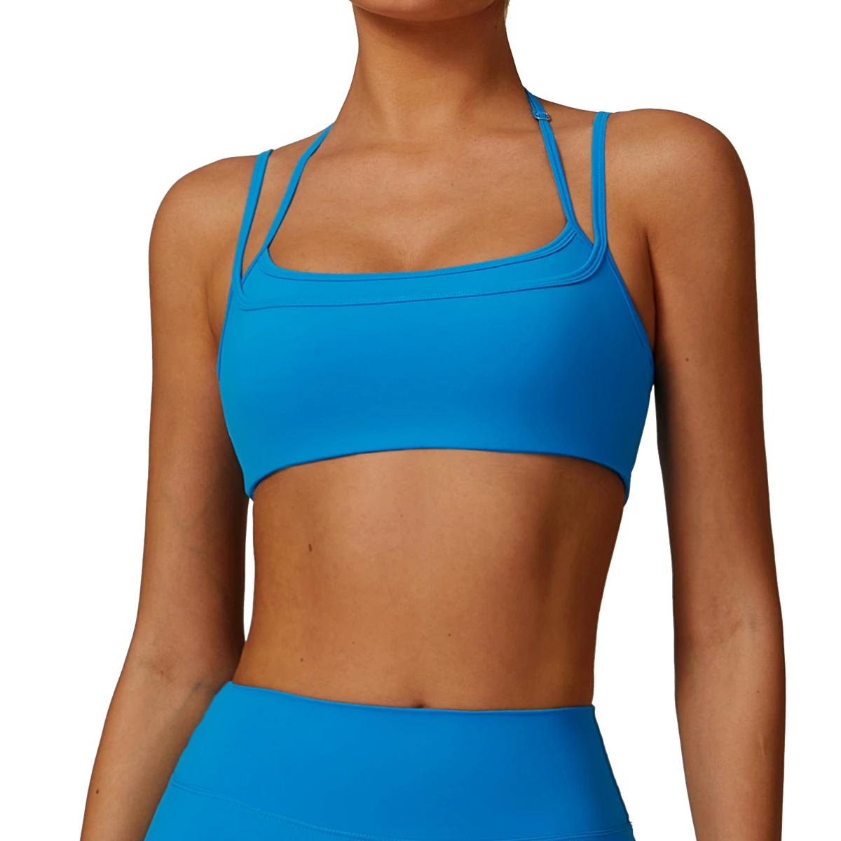 Women's Lightweight Adjustable Strap Sports Bra Compression Shockproof Halter Neck Spandex Active Fitness Yoga Wear Available