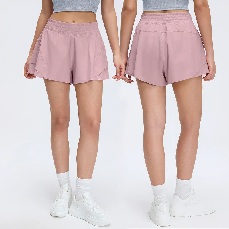 Roregal Lightweight Quick-Dry Breathable Women's High-Waisted Running Shorts Gym Yoga Running Workout Short with Pocket