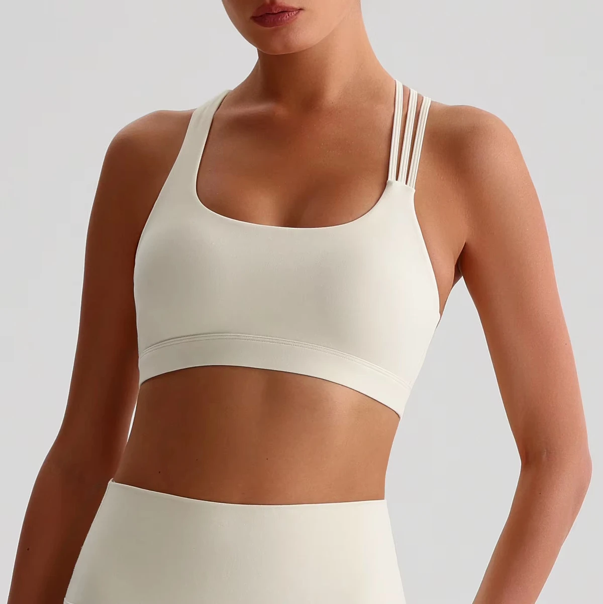 Asymmetric Strap Sports Bra High-Support Active Wear Top Beauty Back Fitness Lingerie for Intense Workouts & Yoga Sessions