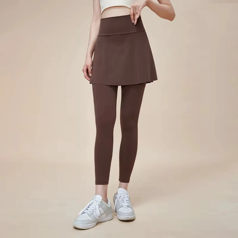 Women Skirt Legging High Waist Skirted Pants Stretch Yoga Fitness Wear for Gym or Casual