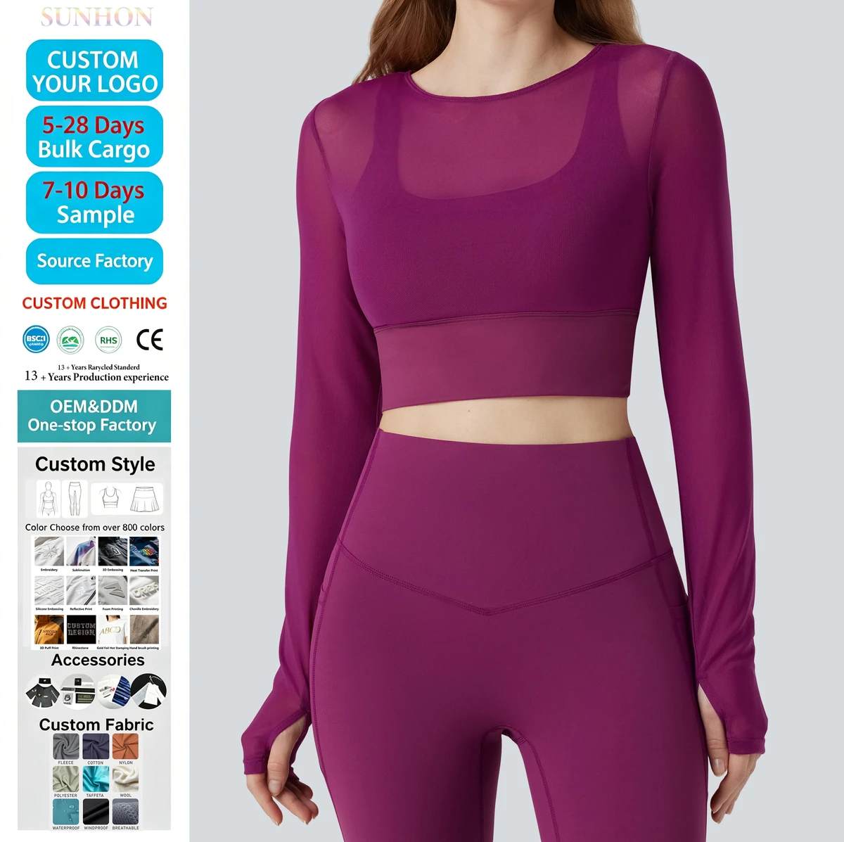 Womens Sports Yoga Clothes Long Sleeved Mesh Layer Soft Running Fast Drying Bra Fitness Clothes Breathable Slim Fit Sports Top